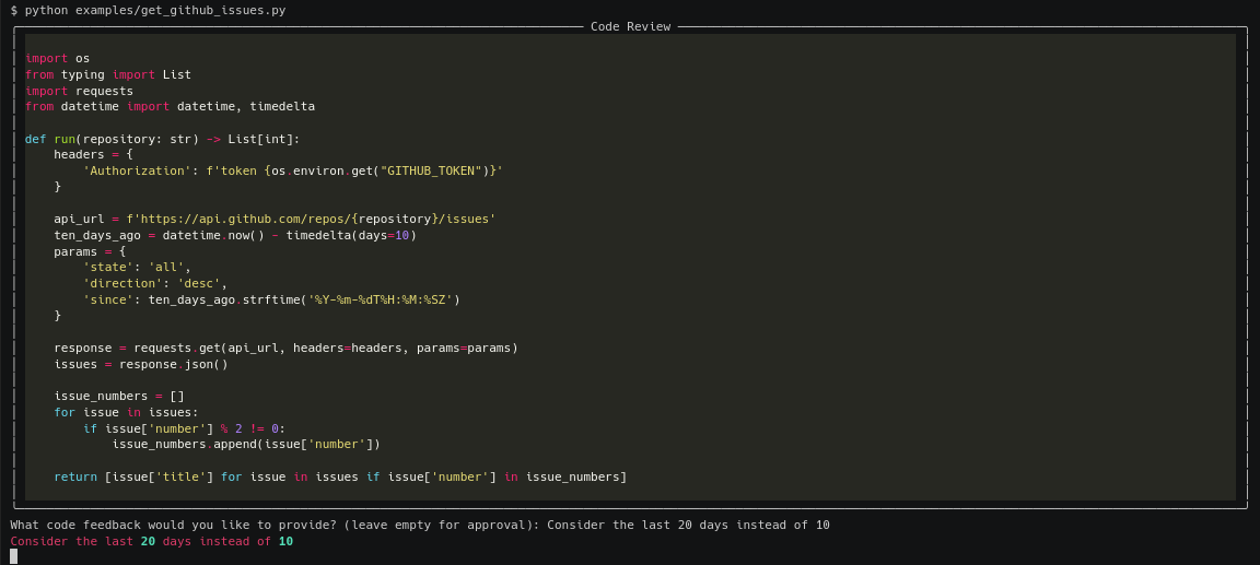 A screenshot of the pseudocode program running